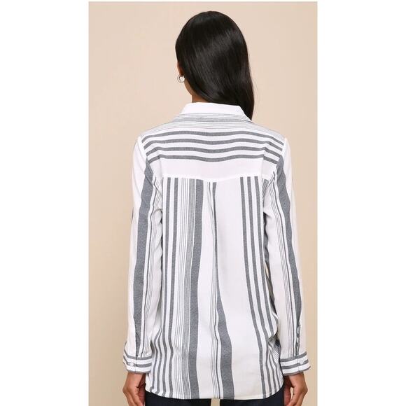 Lulus Medium Wrap Striped Top Surplice Neckline - Picture 5 of 10